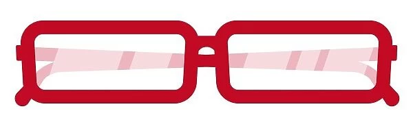 Digital illustration of rectangular red spectacles