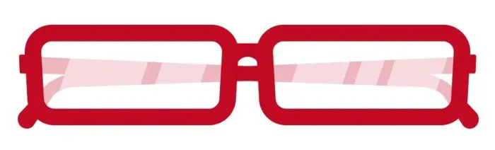 Framed Print : Digital illustration of rectangular red spectacles Framed Print : Digital illustration of rectangular red spectacles