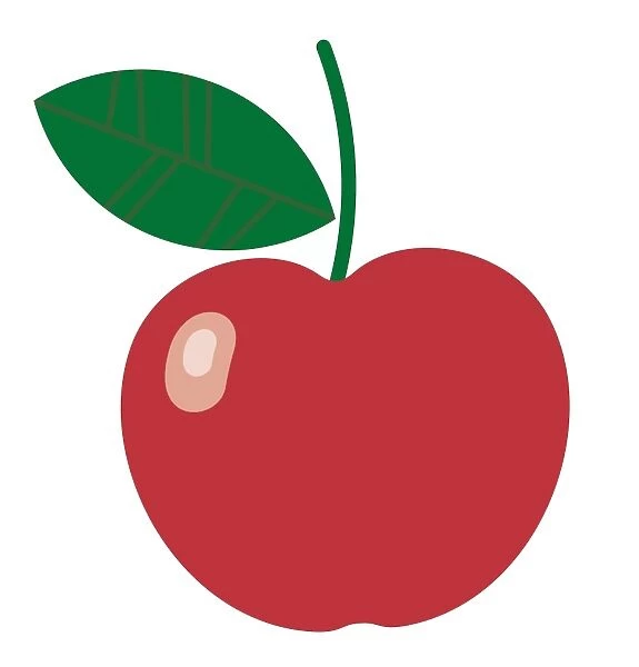 Digital illustration of red apple
