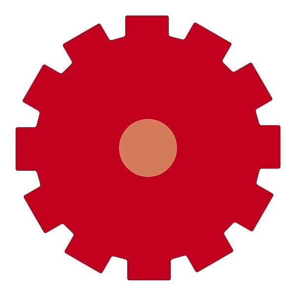 Digital illustration of red cog