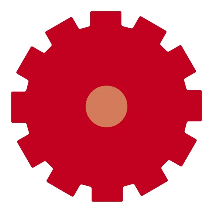 Framed Print : Digital illustration of red cog Framed Print : Digital illustration of red cog