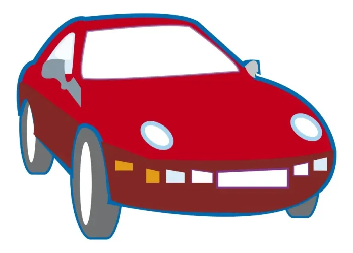 Framed Print : Digital illustration of red sports car