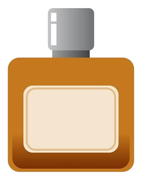 Digital illustration representing blank label on square whisky bottle