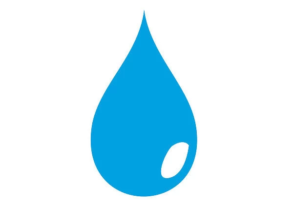 Digital illustration representing a blue raindrop
