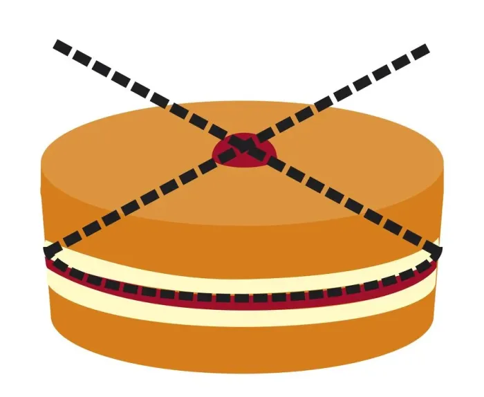 Framed Print : Digital illustration representing cake divided equally, showing how to cut a cake into 8 equally siz Framed Print : Digital illustration representing cake divided equally, showing how to cut a cake into 8 equally siz