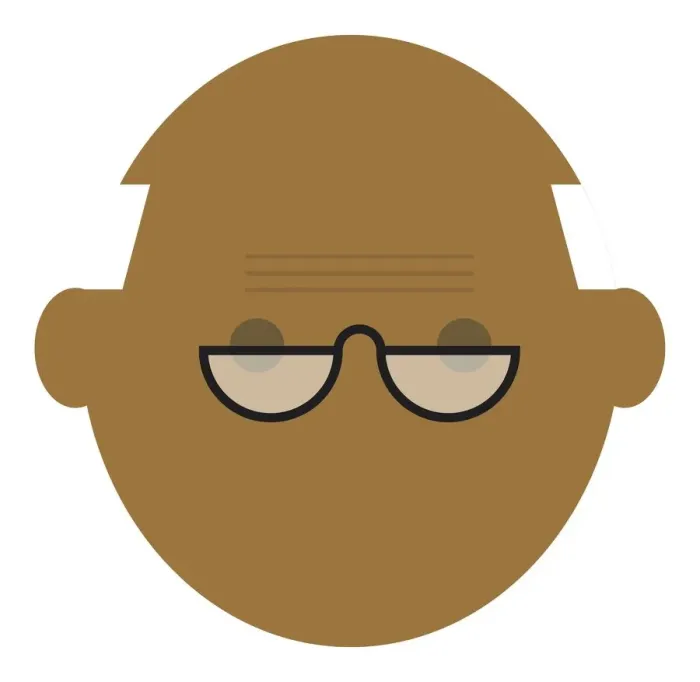 Framed Print : Digital illustration representing completely bald elderly man wearing bifocal spectacles Framed Print : Digital illustration representing completely bald elderly man wearing bifocal spectacles