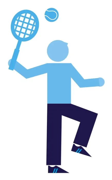 Framed Print : Digital illustration representing man holding tennis racquet near tennis ball above head Framed Print : Digital illustration representing man holding tennis racquet near tennis ball above head