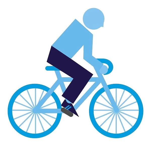 Digital illustration representing man riding racing bicycle