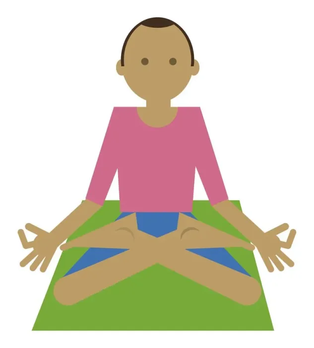 Framed Print : Digital illustration representing man sitting in lotus position Framed Print : Digital illustration representing man sitting in lotus position