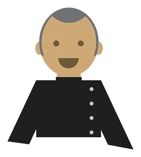 Digital illustration representing man wearing black uniform