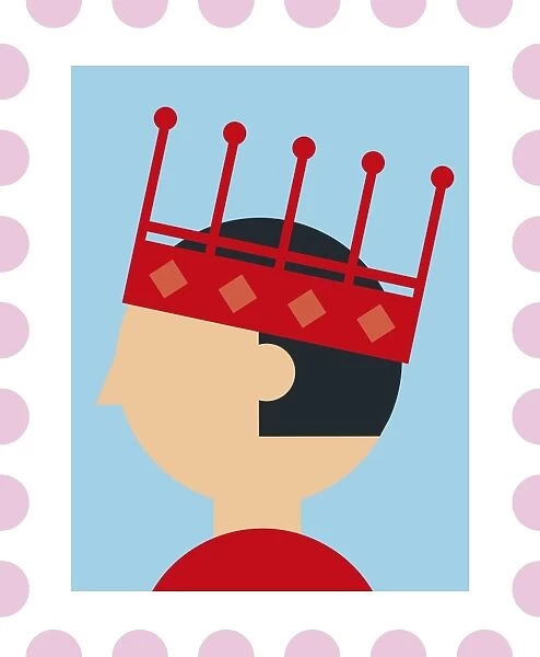 Digital illustration representing portrait of king wearing a crown