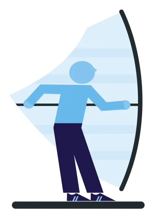 Framed Print : Digital illustration representing standing on Windsurfing Board Framed Print : Digital illustration representing standing on Windsurfing Board