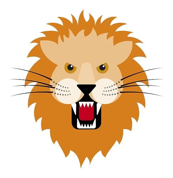 Digital illustration of roaring lion