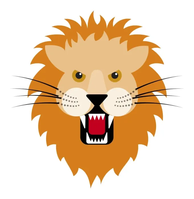 Framed Print : Digital illustration of roaring lion