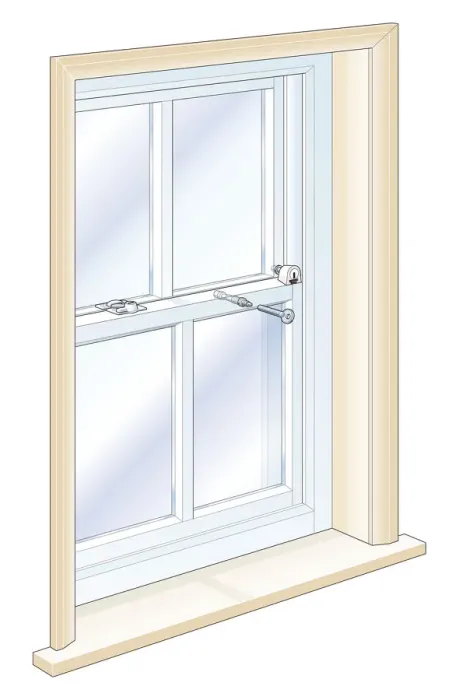 Framed Print : Digital illustration of three sash window locks Framed Print : Digital illustration of three sash window locks