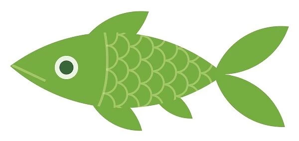 Digital illustration of scaly green fish