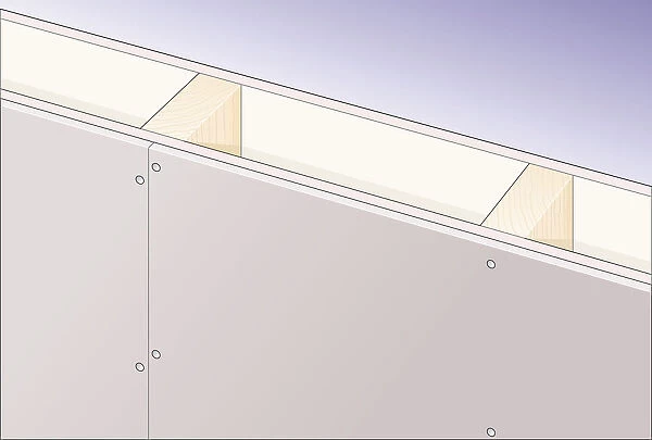 Digital Illustration showing cement fibreboard lining plasterboard wall constructed on timber frame