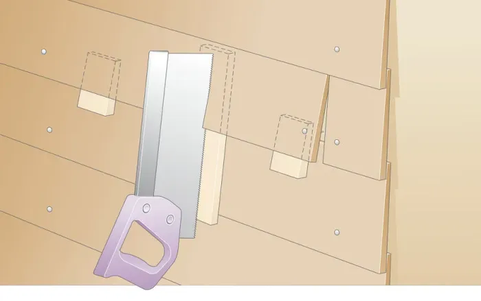 Framed Print : Digital Illustration showing saw cutting small area of weatherboard Framed Print : Digital Illustration showing saw cutting small area of weatherboard