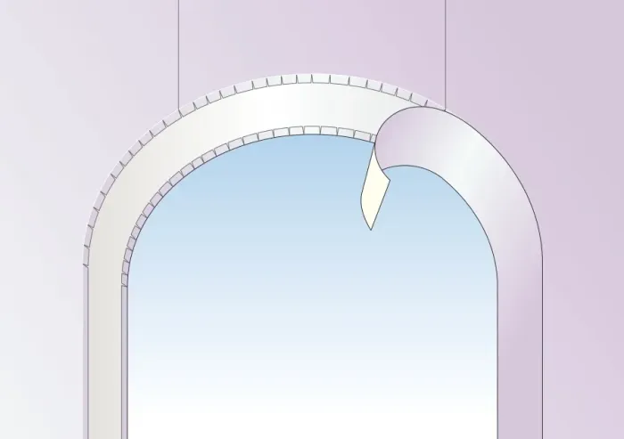 Framed Print : Digital illustration showing how to wallpaper an arch Framed Print : Digital illustration showing how to wallpaper an arch