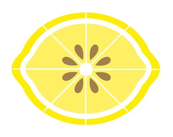 Digital illustration of sliced lemon