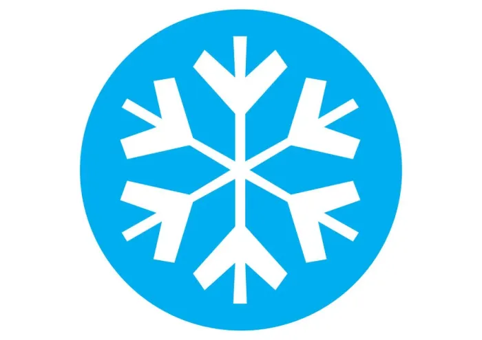 Framed Print : Digital illustration of snowflake symbol in blue circle Framed Print : Digital illustration of snowflake symbol in blue circle