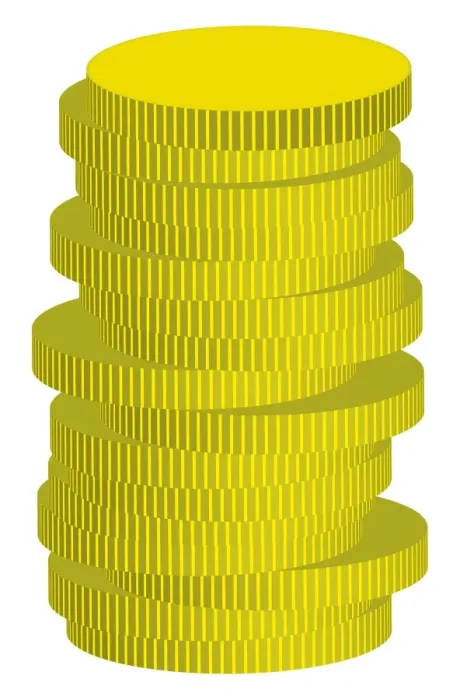Framed Print : Digital illustration of stack of gold coins Framed Print : Digital illustration of stack of gold coins