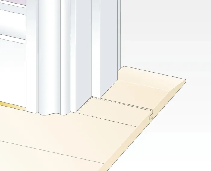 Framed Print : Digital Illustration of threshold woodstrip below architrave Framed Print : Digital Illustration of threshold woodstrip below architrave