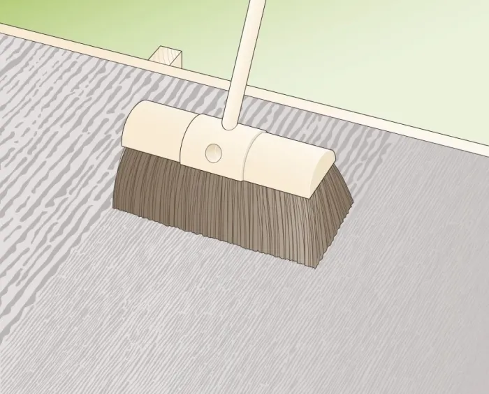 Framed Print : Digital illustration using stiff broom to lightly sweep over wet, leveled concrete path Framed Print : Digital illustration using stiff broom to lightly sweep over wet, leveled concrete path