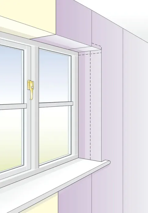 Framed Print : Digital illustration wallpaper on reveal of window Framed Print : Digital illustration wallpaper on reveal of window