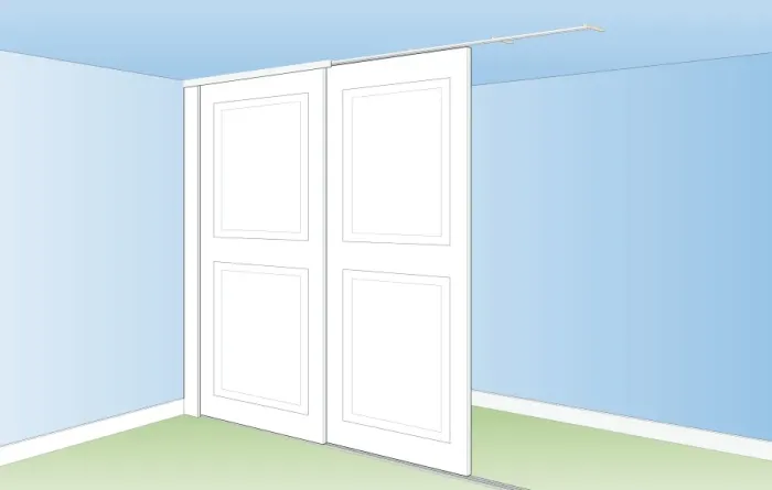 Framed Print : Digital illustration wardrobe doors on frame Framed Print : Digital illustration wardrobe doors on frame