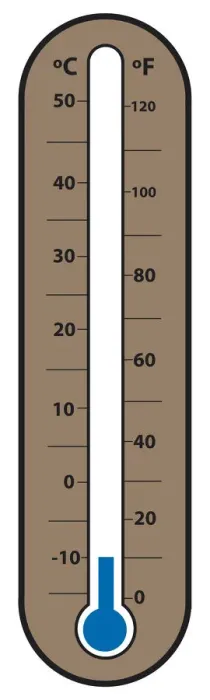 Framed Print : Digital illustration of weather thermometer showing 10 degrees Framed Print : Digital illustration of weather thermometer showing 10 degrees