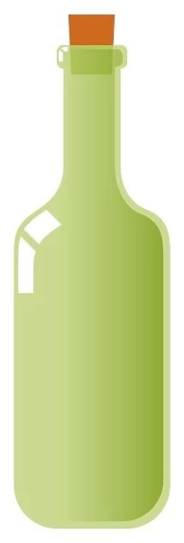 Digital illustration of wine bottle with cork