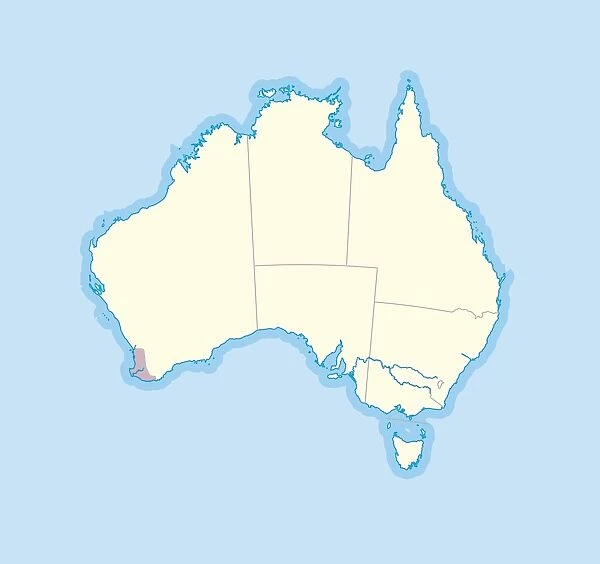 Digital illustration of wine growing region of western Australia