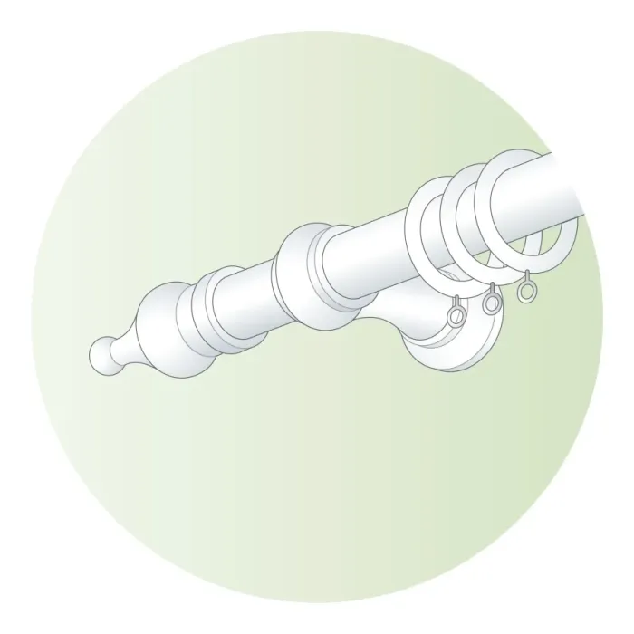 Framed Print : Digital illustration of wooden curtain pole