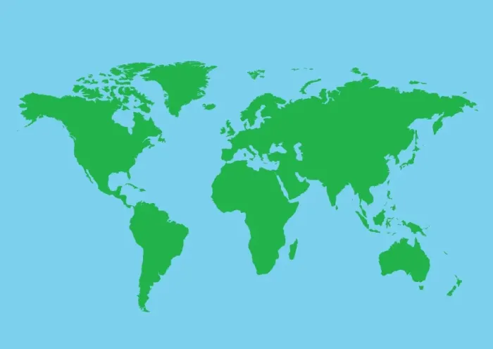 Framed Print : Digital illustration of world map