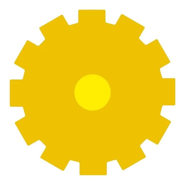 Digital illustration of yellow cog