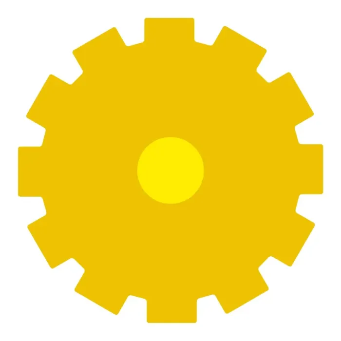 Framed Print : Digital illustration of yellow cog Framed Print : Digital illustration of yellow cog