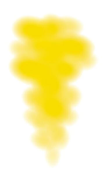 Digital illustration of yellow fluorine gas