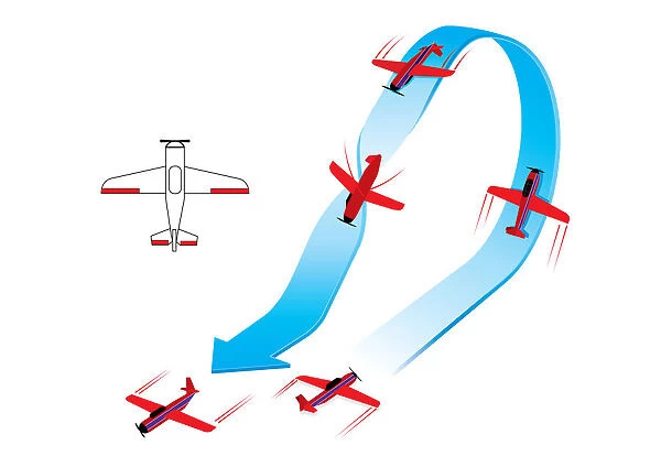 Digital image sequence of aircraft performing aerobatic half Cuban maneuver