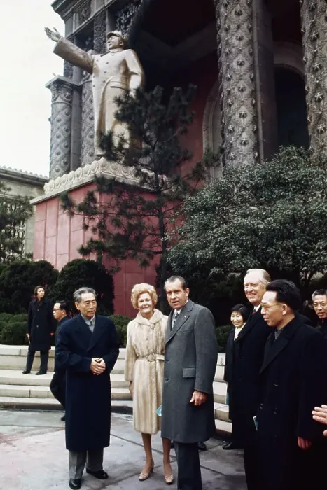 Framed Print : Dignitaries Outside Exhibition Hall