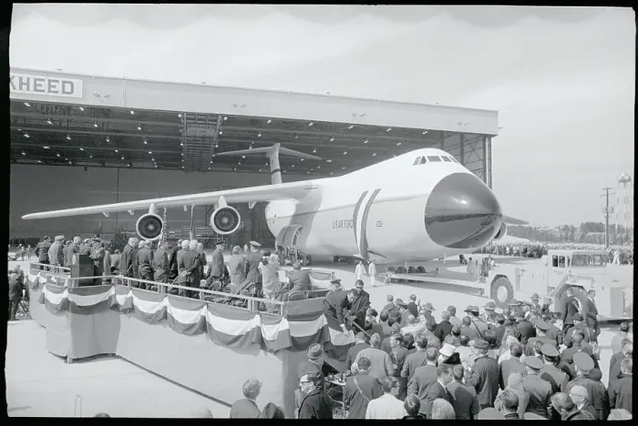 Framed Print : Dignitaries Watching Lockheed C-5 Galaxy Aircraft Exit Hangar Framed Print : Dignitaries Watching Lockheed C-5 Galaxy Aircraft Exit Hangar