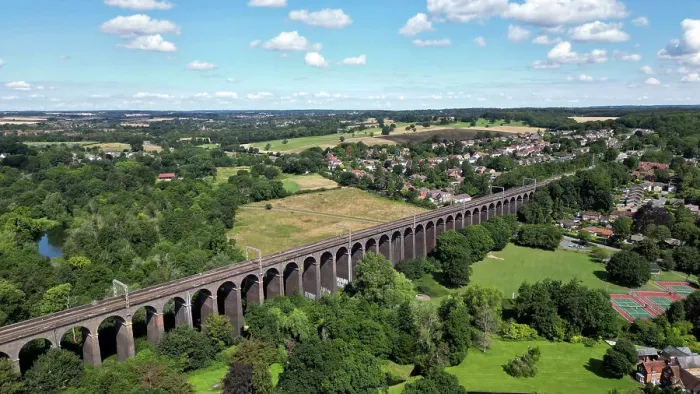 Framed Print : The Digswell Viaduct Aerial View Framed Print : The Digswell Viaduct Aerial View
