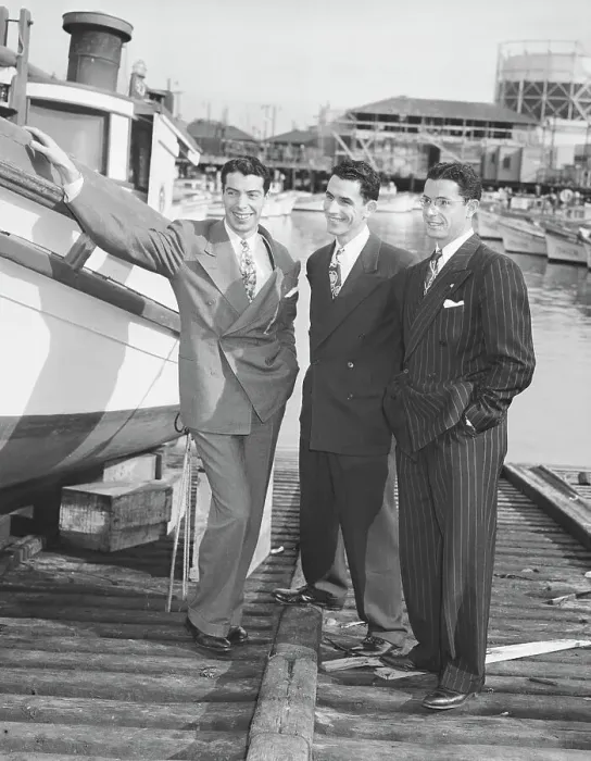 Framed Print : The Three Dimaggio Brothers At Wharf