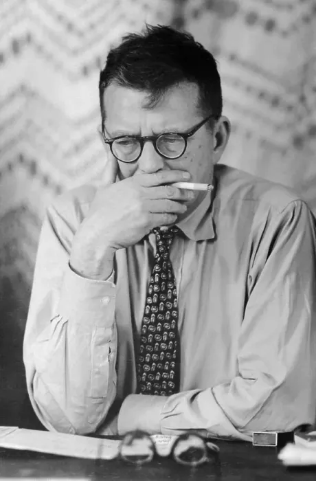 Framed Print : Dimitri Shostakovich Smoking a Cigarette Framed Print : Dimitri Shostakovich Smoking a Cigarette