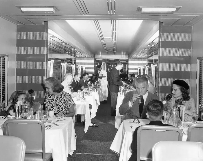 Framed Print : Diners in New Pullman-Standard Dining Car Framed Print : Diners in New Pullman-Standard Dining Car
