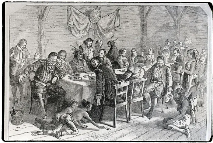 Framed Print : Dining Room Of French Colonists Framed Print : Dining Room Of French Colonists