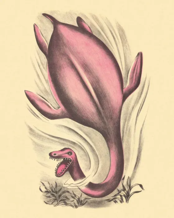 Framed Print : Dinosaur Swimming Framed Print : Dinosaur Swimming