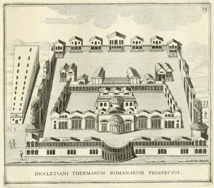 Framed Print : The Diocletian's Therme, made from what remains of it, historical Rome, Italy, digital reproduction of an original 17th-century artwork, original date unknown Framed Print : The Diocletian's Therme, made from what remains of it, historical Rome, Italy, digital reproduction of an original 17th-century artwork, original date unknown