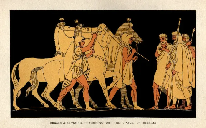 Framed Print : Diomed and Ulysses returning with the spoils of Rhesus Framed Print : Diomed and Ulysses returning with the spoils of Rhesus