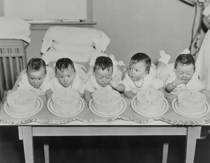 Framed Print : Dionne Quintuplets Blowing out Candles on Their Birthday Cakes Framed Print : Dionne Quintuplets Blowing out Candles on Their Birthday Cakes